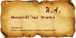 Wesselényi Aranka névjegykártya